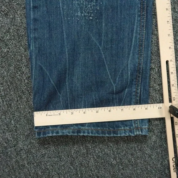 Cult Of Individuality Jeans Mens 38x34 Blue Hagen Straight Leg Distressed‎ Denim